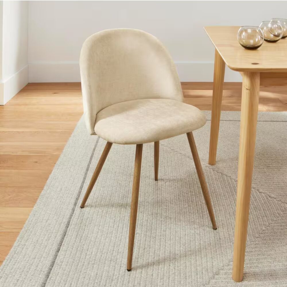 Colsted Biscuit Beige Fabric Upholstered Dining Chairs (Set of 4) - Image 3